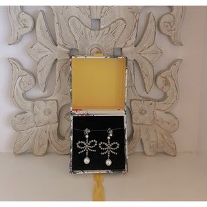 ERDEM x H&M Rhinestone Clip On Crystal Pearl Earrings